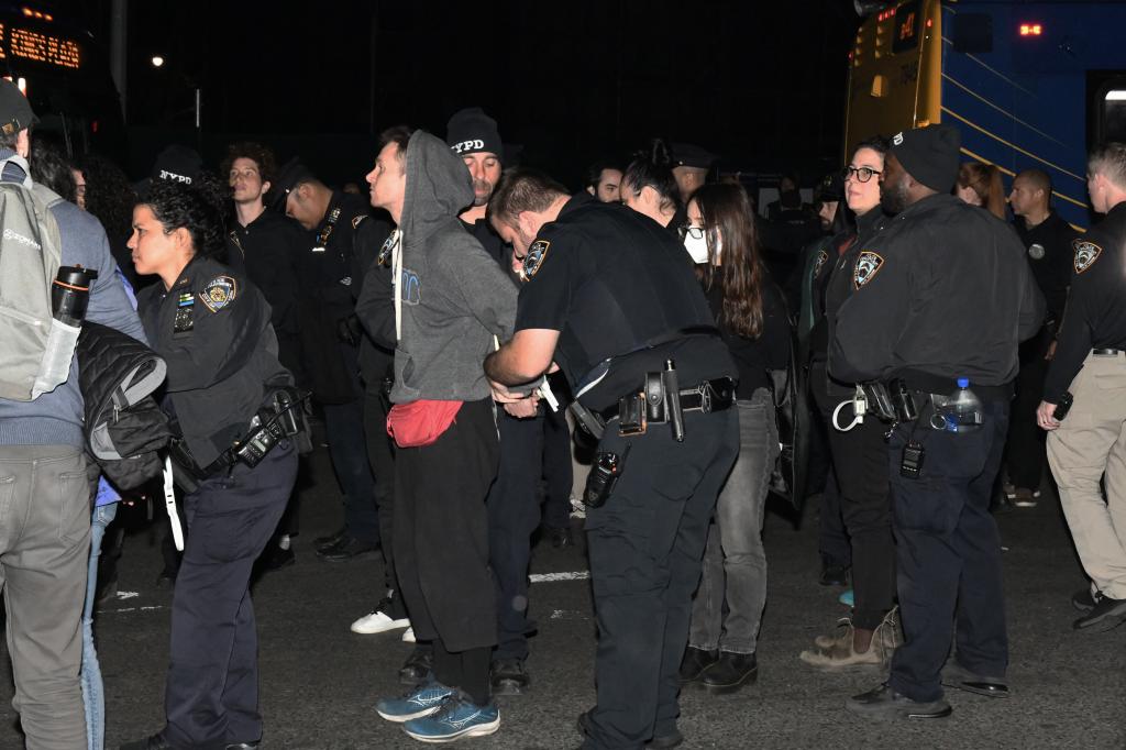 Protester being arrested