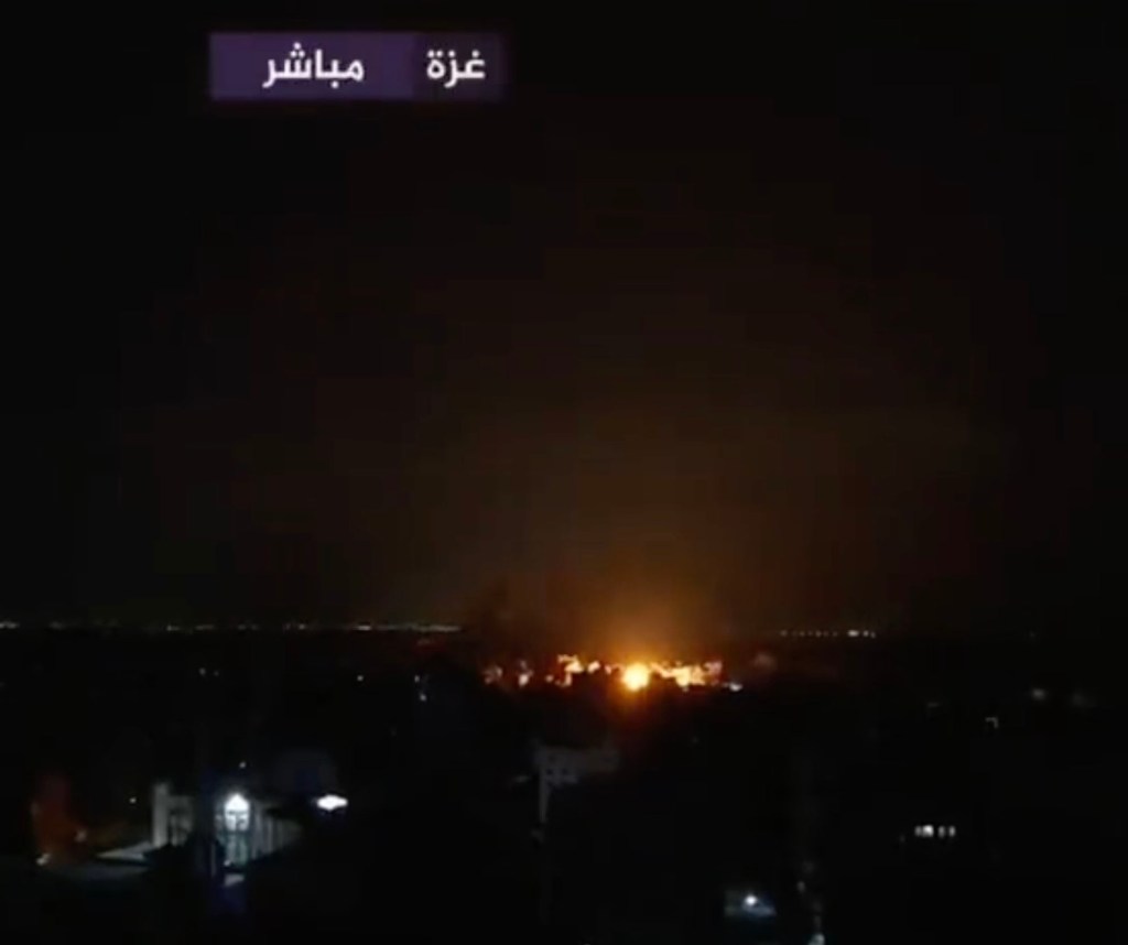 Video appears to show the blast that hit the hospital in Gaza.