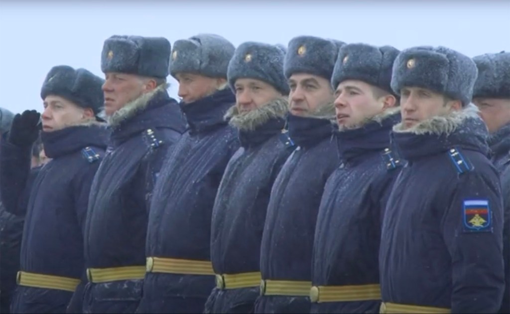 Photo shows graduates of the Armavir Higher Military Aviation School