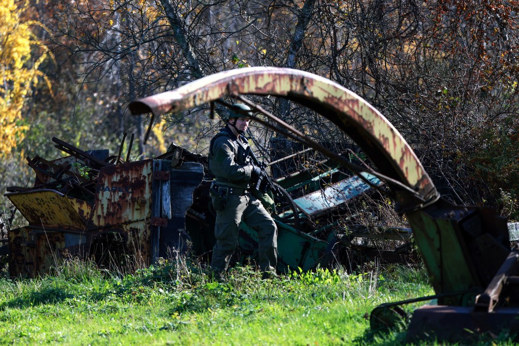 MONMOUTH, MAINE - OCTOBER 27: Law enforcement officials conduct a manhunt for suspect Robert Card following a mass shooting on October 27, 2023 in Monmouth, Maine. Police are actively searching for a suspect, Army reservist Robert Card, who allegedly killed 18 people in a mass shooting at a bowling alley and restaurant in Lewiston, Maine. (Photo by Joe Raedle/Getty Images)
