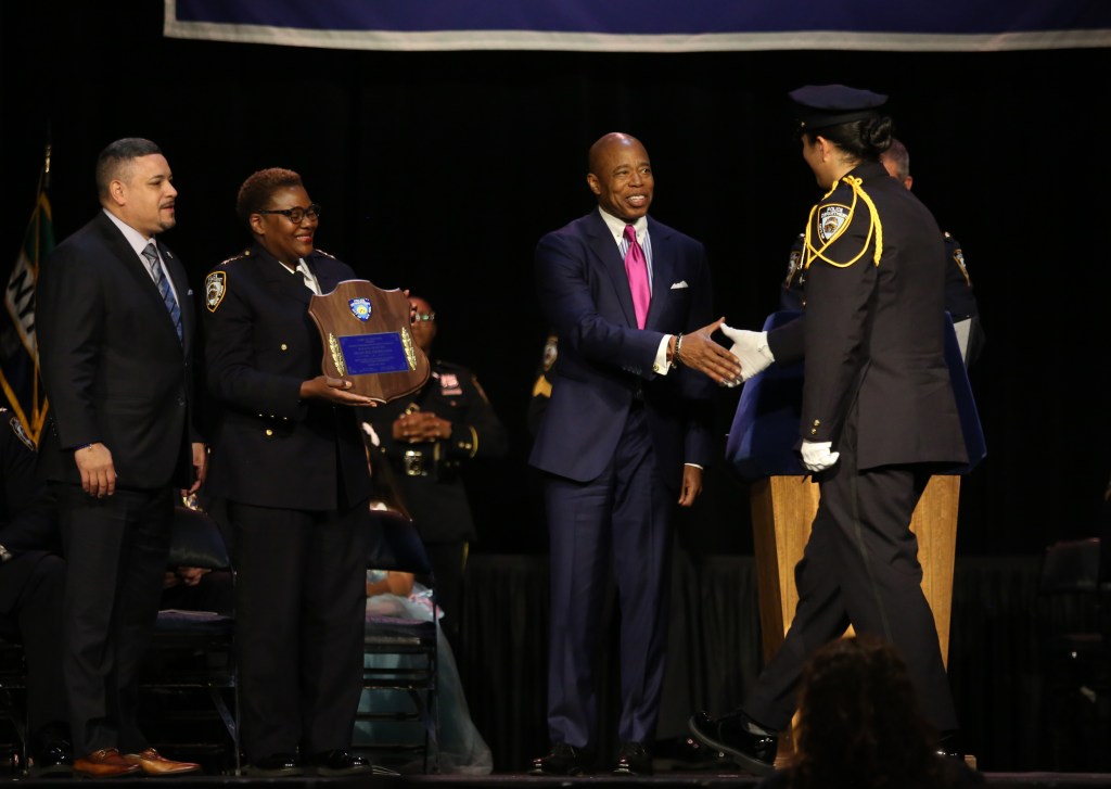 Mayor Eric Adams at the graduation ceremony