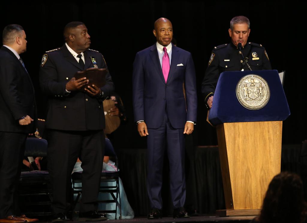 Mayor Eric Adams at the graduation ceremony