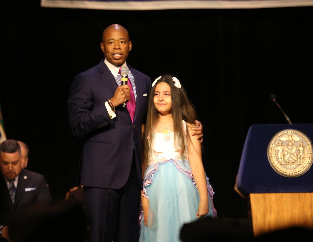 Mayor Eric Adams at the graduation ceremony