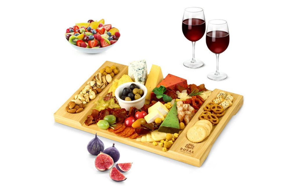 Royal Craft Wood Large Bamboo Cheese Board Gift Set