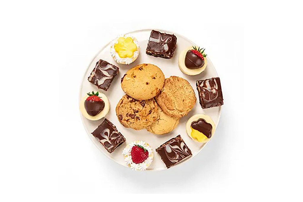 Plate of cookies and desserts on display