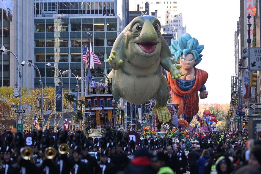 Balloons and floats at the 97th Macy's Thanksgiving Day Parade on Thursday, November 23, 2023 in New York City.