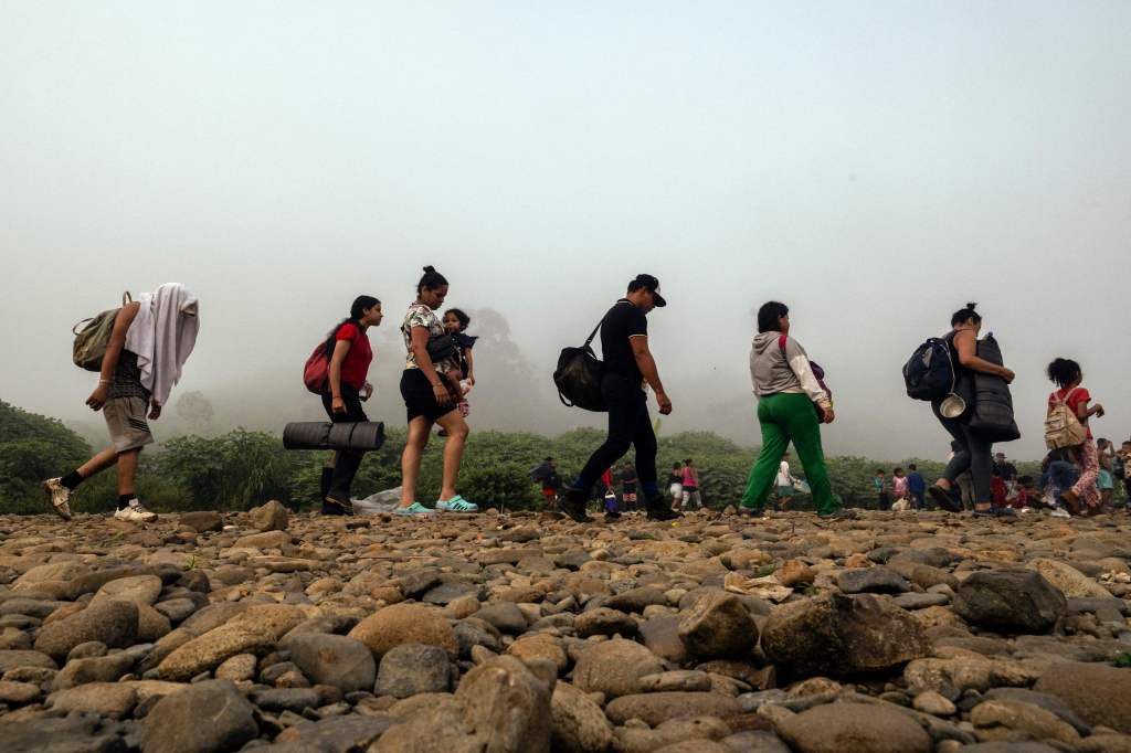 Migrants walking