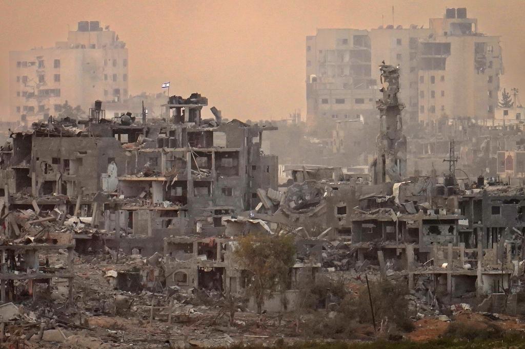 War torn area in Gaza