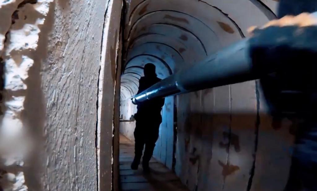 Hamas militants run materials through underground tunnels. 