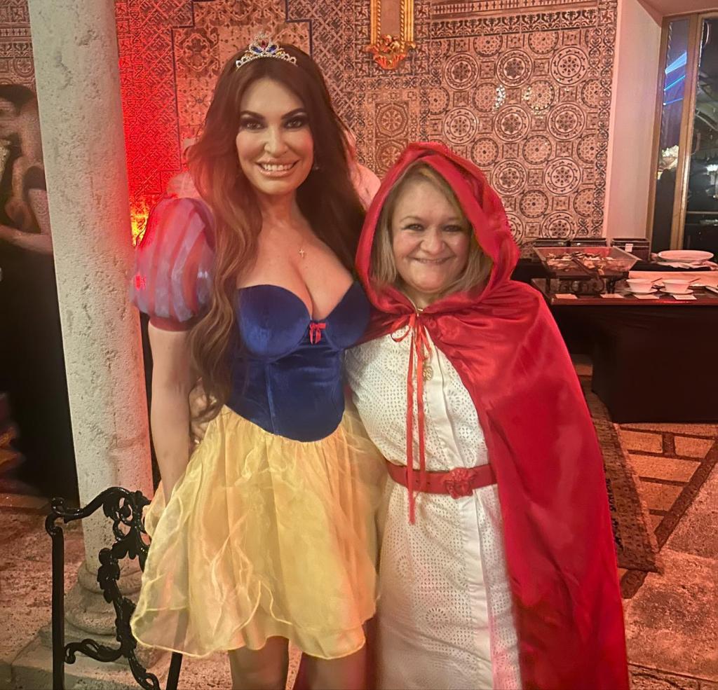 Don Jr.'s partner Kimberly Guilfoyle showed up to the party wearing a short snow white dress as one of the only members of Trump's family seen at the party.