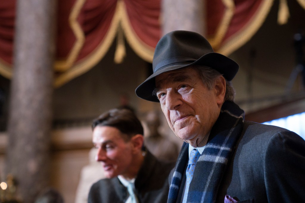 FILE - Paul Pelosi attends a portrait unveiling ceremony for his wife, Speaker of the House Nancy Pelosi, D-Calif., in Statuary Hall at the Capitol in Washington, Dec. 14, 2022. Opening statements are scheduled for Thursday, Nov. 8, 2023, in the federal trial of the man accused of breaking into former House Speaker Nancy Pelosi's San Francisco home seeking to kidnap her and bludgeoning her husband with a hammer. 