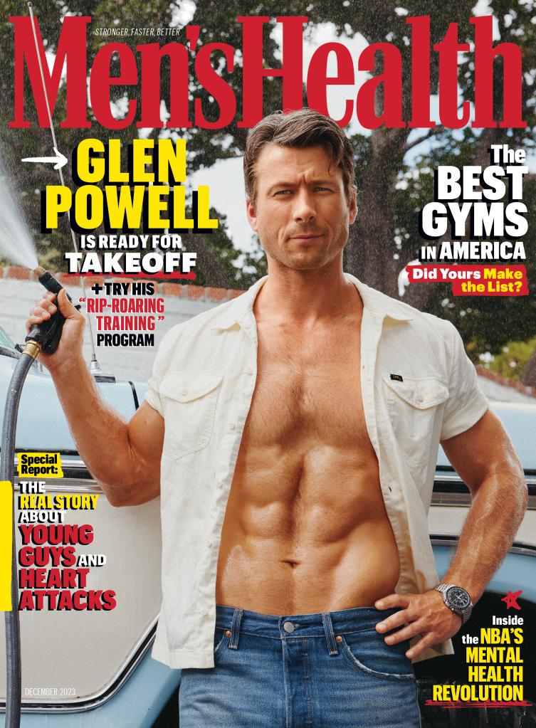 Glen Powell's steamy interview will be featured in the December issue of Men's Health.