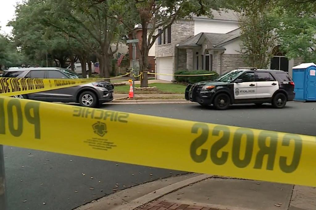 Crime scene tape still surrounds a south Austin neighborhood where an Austin police officer was shot