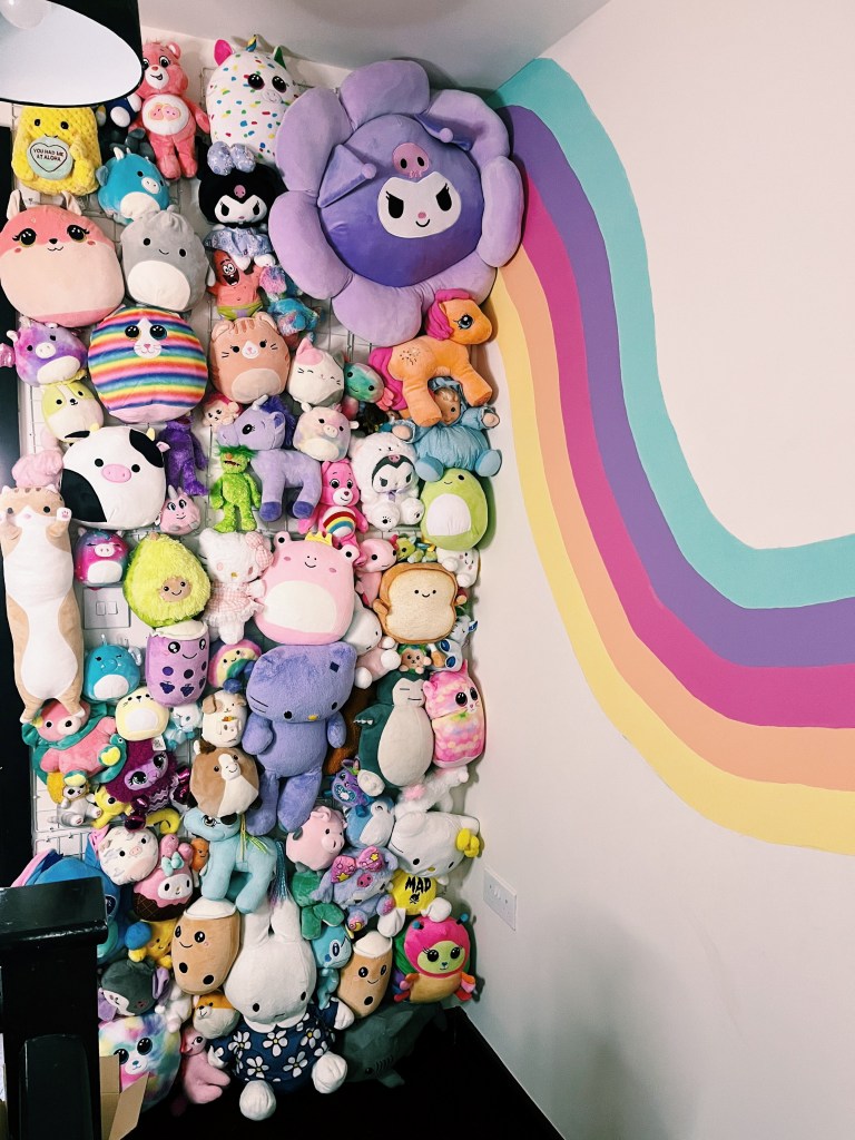 The teddy bear wall in the hallway in Jemma Murphy's house.