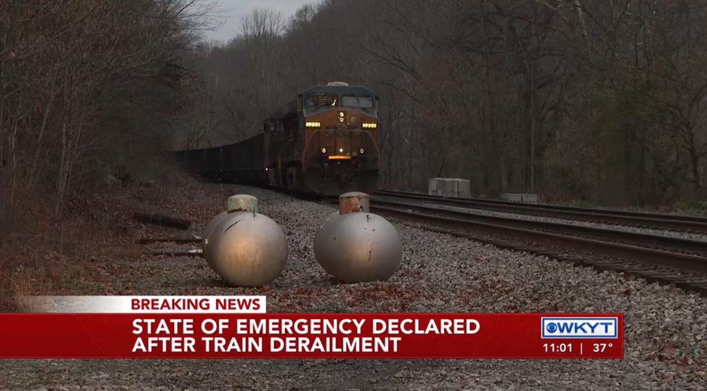 Kentucky Gov. Andy Beshear declared a state of emergency over a train derailment and chemical spill.