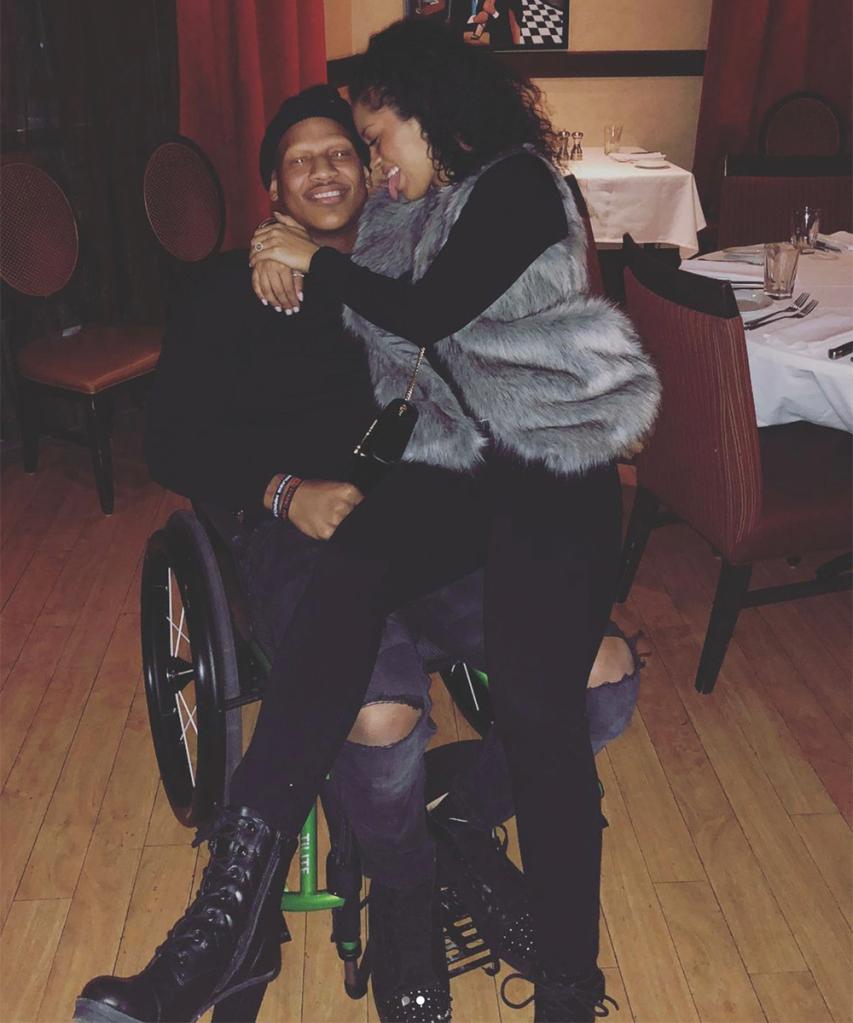 Ryan Shazier and his wife Michelle in January 2018 after his spinal cord injury.