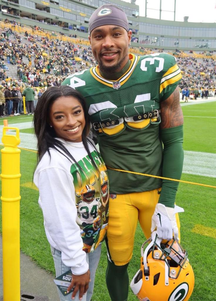 Olympic gymnast Simone Biles is married to Packers safety Jonathan Owens.