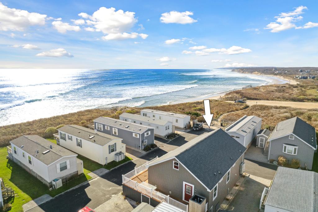 Up for grabs in Montauk Shores, this pre-fab home that asks $3.95 million.