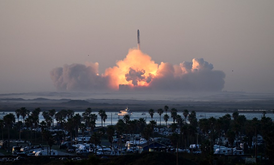 SpaceX's Starship rocket launches from Starbase during its second test flight in Boca Chica, Texas, on November 18, 2023.