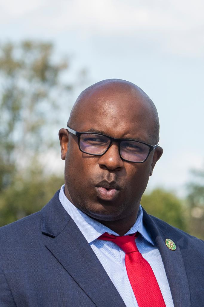 United States Representative Jamaal Bowman (Democrat of New York) departs the US Capitol during a vote in Washington, DC, Tuesday, October 3, 2023.