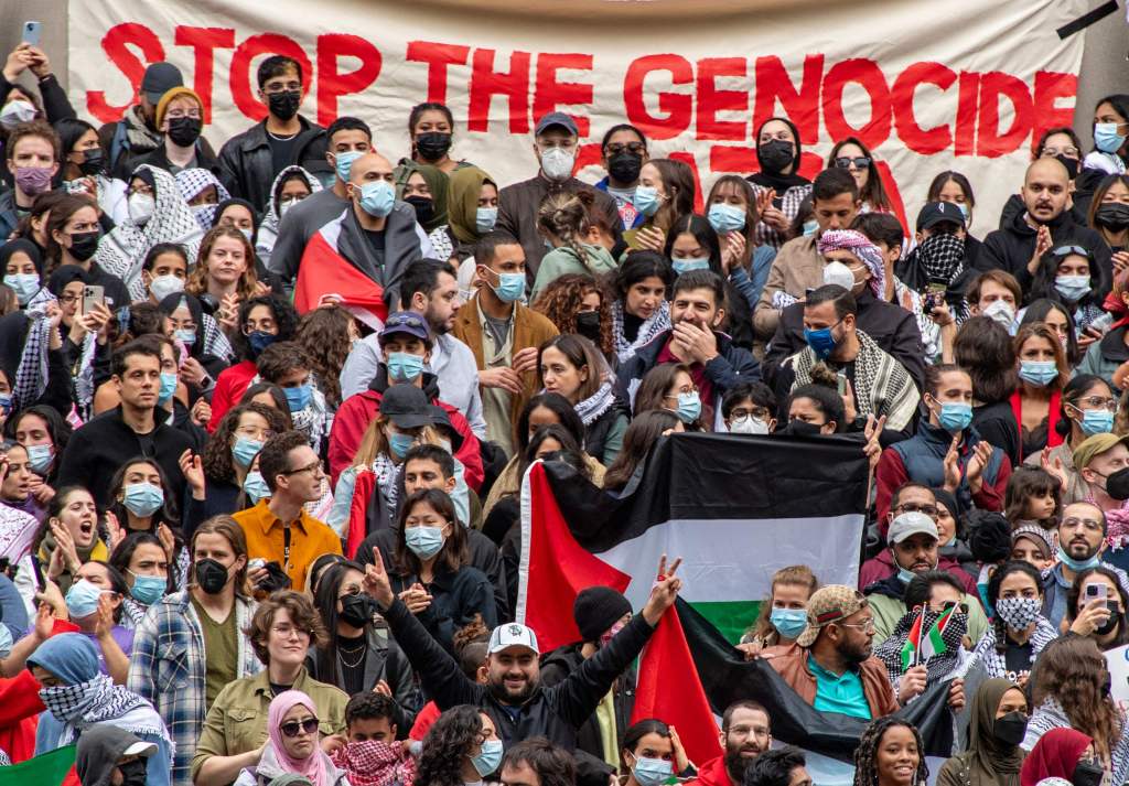 Pro-Palestine demonstrators at Harvard