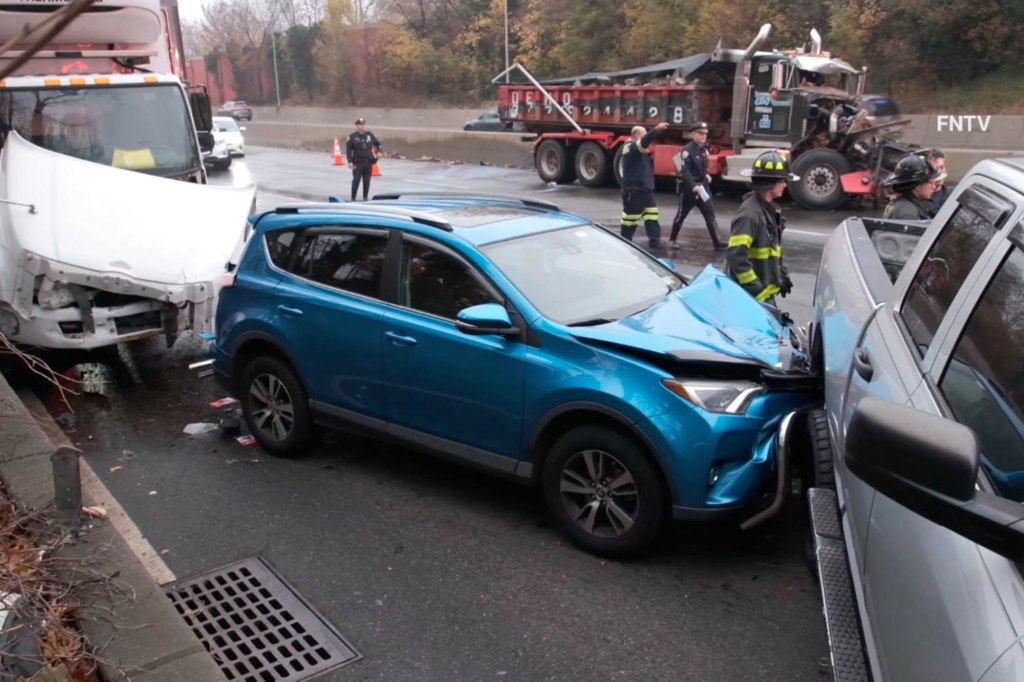 car crashed into another car on long island expressway