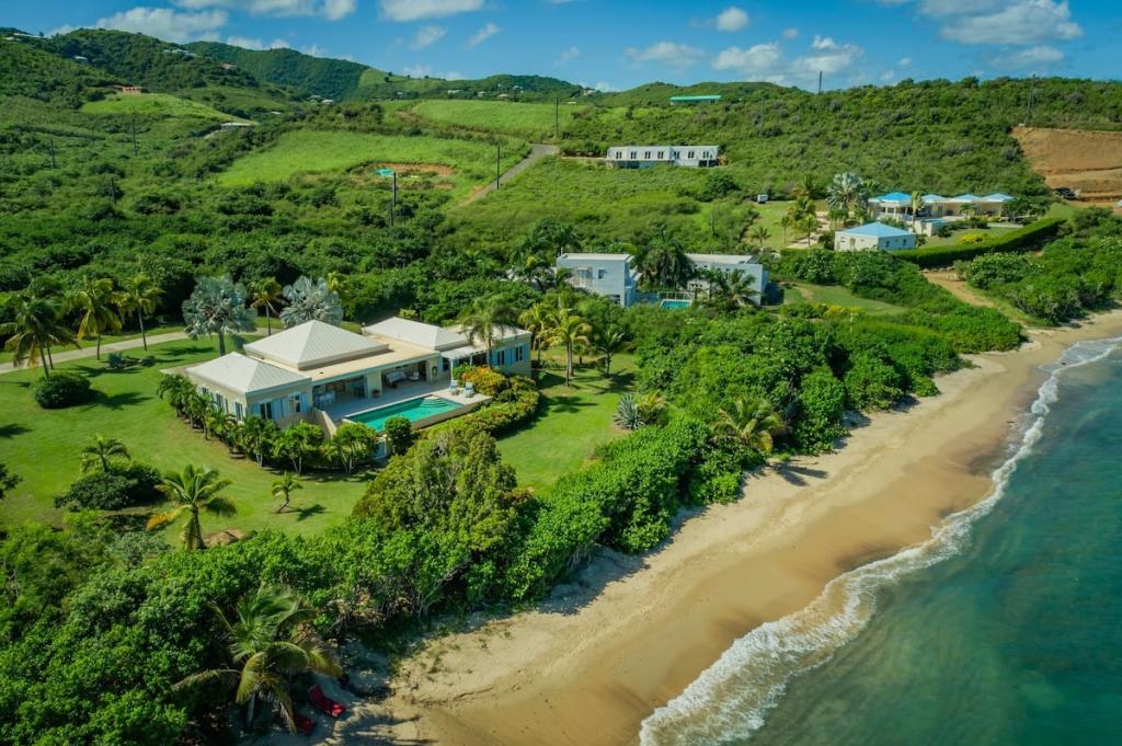 The home boasts oceanfront views. 