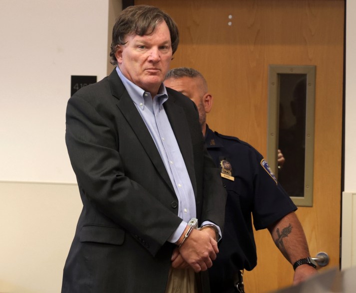 Accused Gilgo Beach killer Rex A. Heuermann makes a first appearance in Suffolk County Court on Tuesday, August 1, 2023.