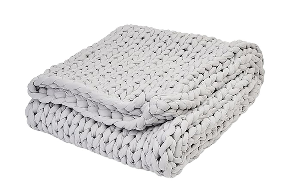 A blanket displayed on a white background