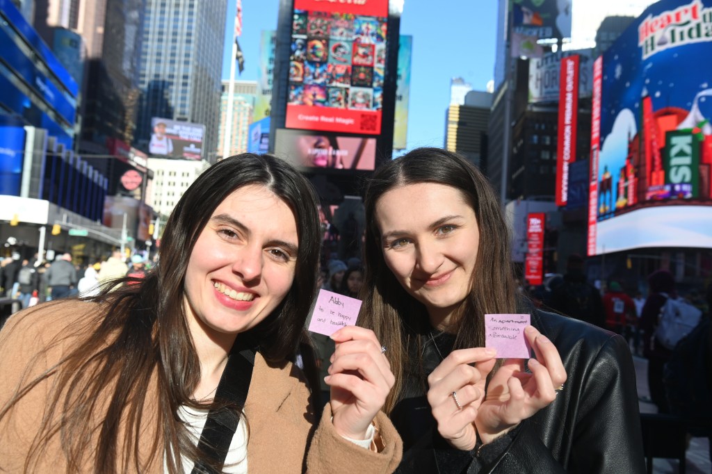 Nicole Dobrowolski and Cassie Cooley hold their wishes