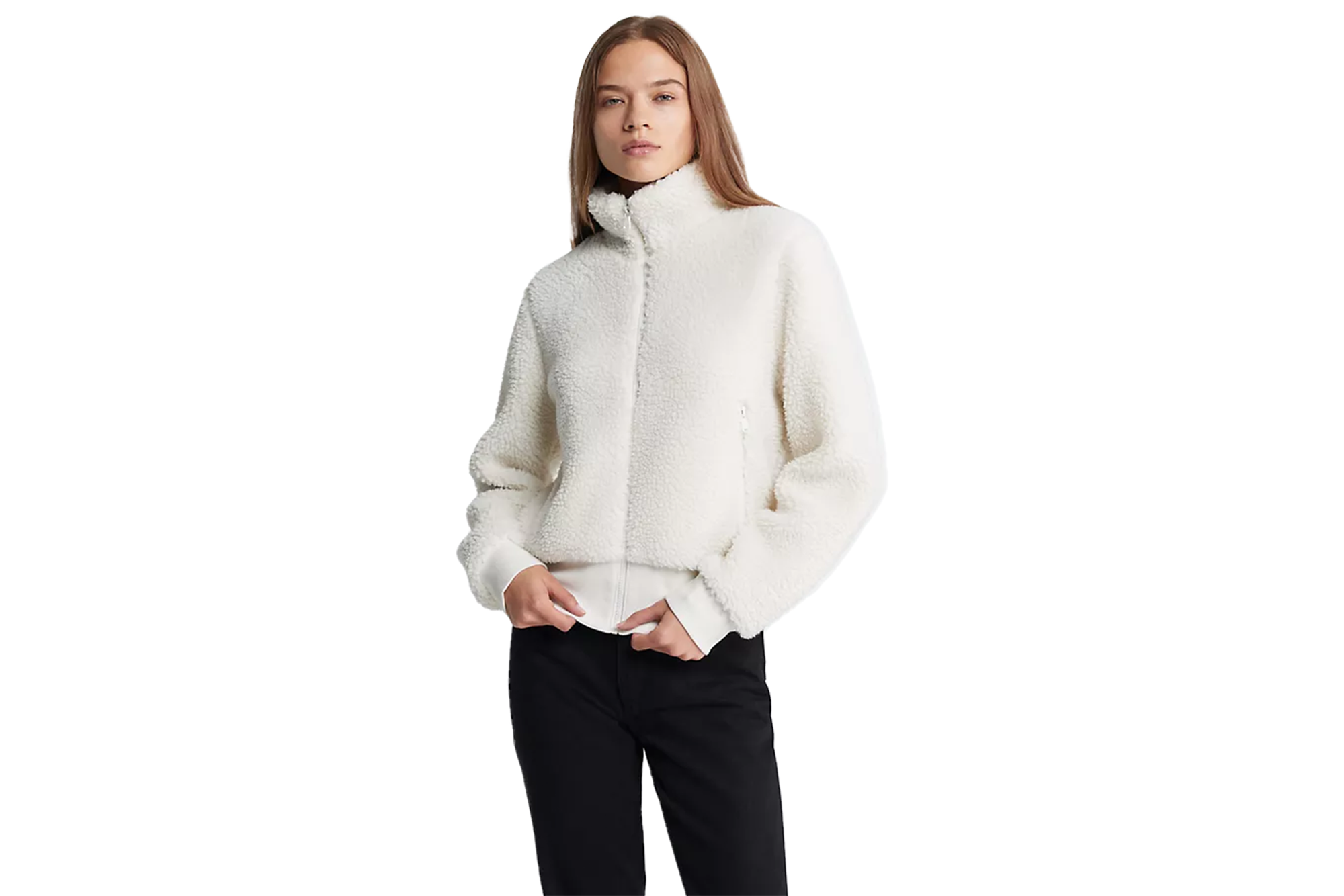 Calvin Klein Sherpa Mock Neck Jacket