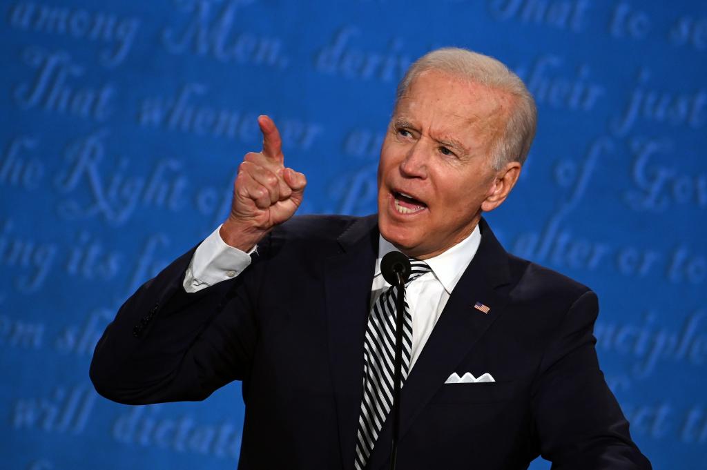 Democratic Presidential candidate and former US Vice President Joe Biden speaks during the first presidential debate at the Case Western Reserve University and Cleveland Clinic in Cleveland, Ohio on September 29, 2020.