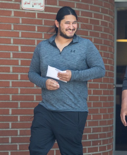 Edwin Castro, the sole winner of November 2022's record-breaking $2.04 billion Powerball jackpot, is seen for the first time in Los Angeles on April 25, 2023. Castro claimed his prize on Valentine's Day 2023.