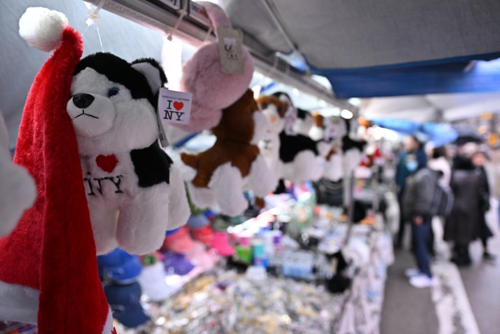 A close up of a vendor's table.