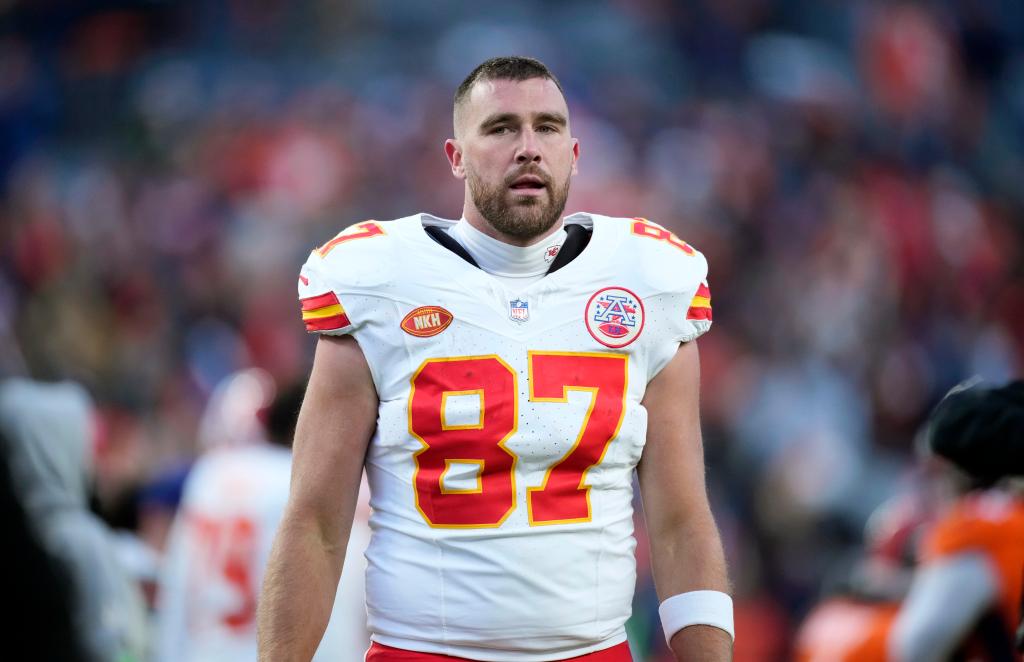 Chiefs tight end Travis Kelce during a game in October 2023.