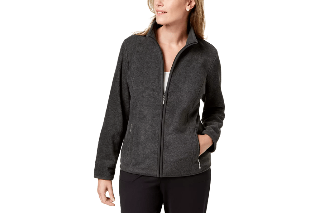 Karen Scott Zip-Up Zeroproof Fleece Jacket