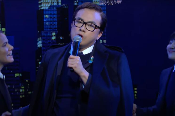 SNL's Bowen Yang portrayed expelled Rep. George Santos and performed a swan song featuring some of Santos' many lies.