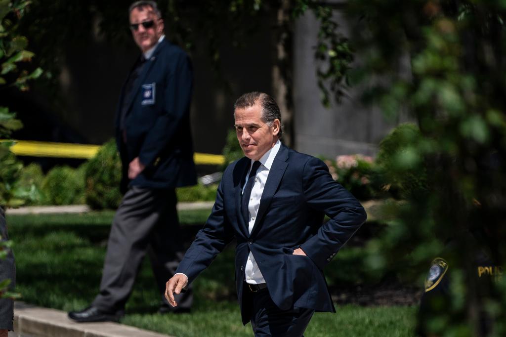 President Joe Biden's son Hunter Biden departs a court appearance at the J. Caleb Boggs Federal Building on Wednesday, July 26, 2023, in Wilmington, DE.