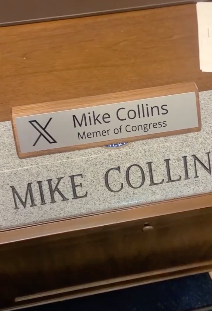 Rep. Mike Collins posted a Christmas present Elon Musk sent him from X headquarters.