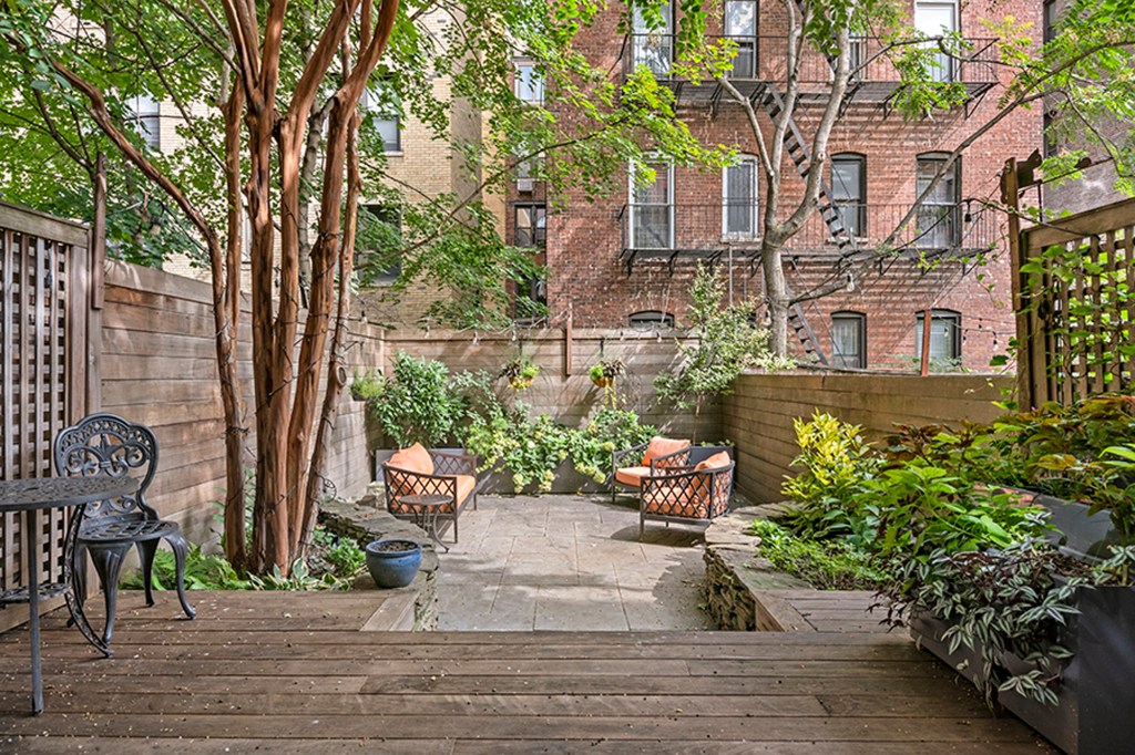 the private garden at 51 West 95th Street