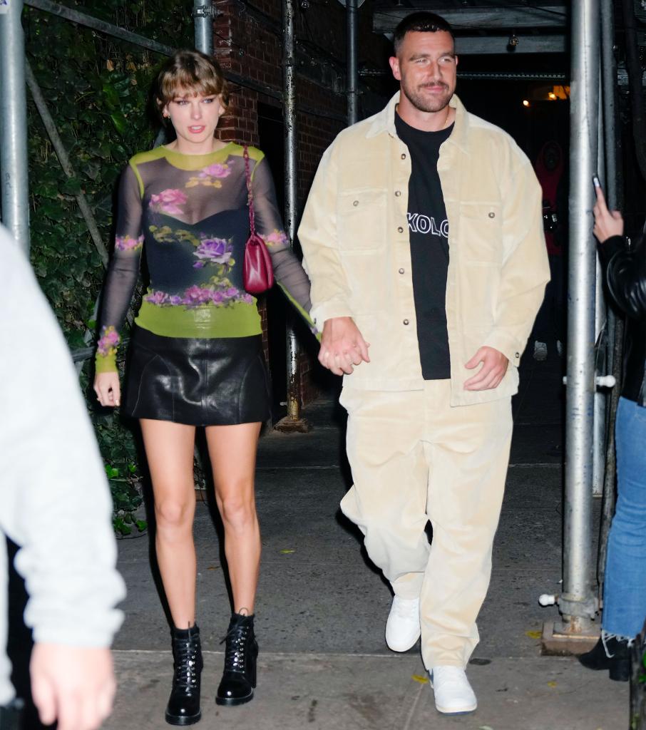 Taylor Swift and boyfriend Travis Kelce in October 2023.