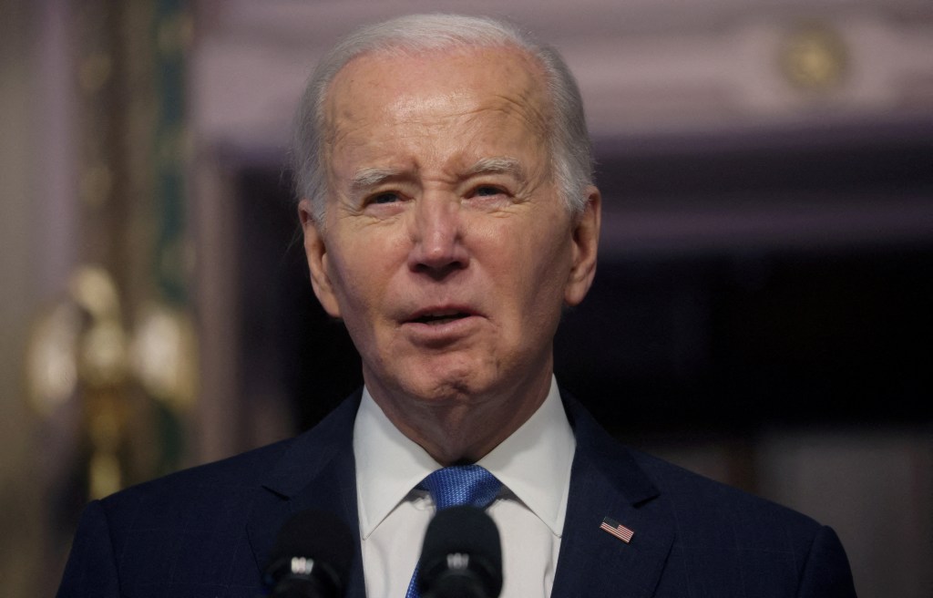 President Joe Biden delivers remarks during a meeting of the National Infrastructure Advisory Council the White House in Washington, U.S., December 13, 2023