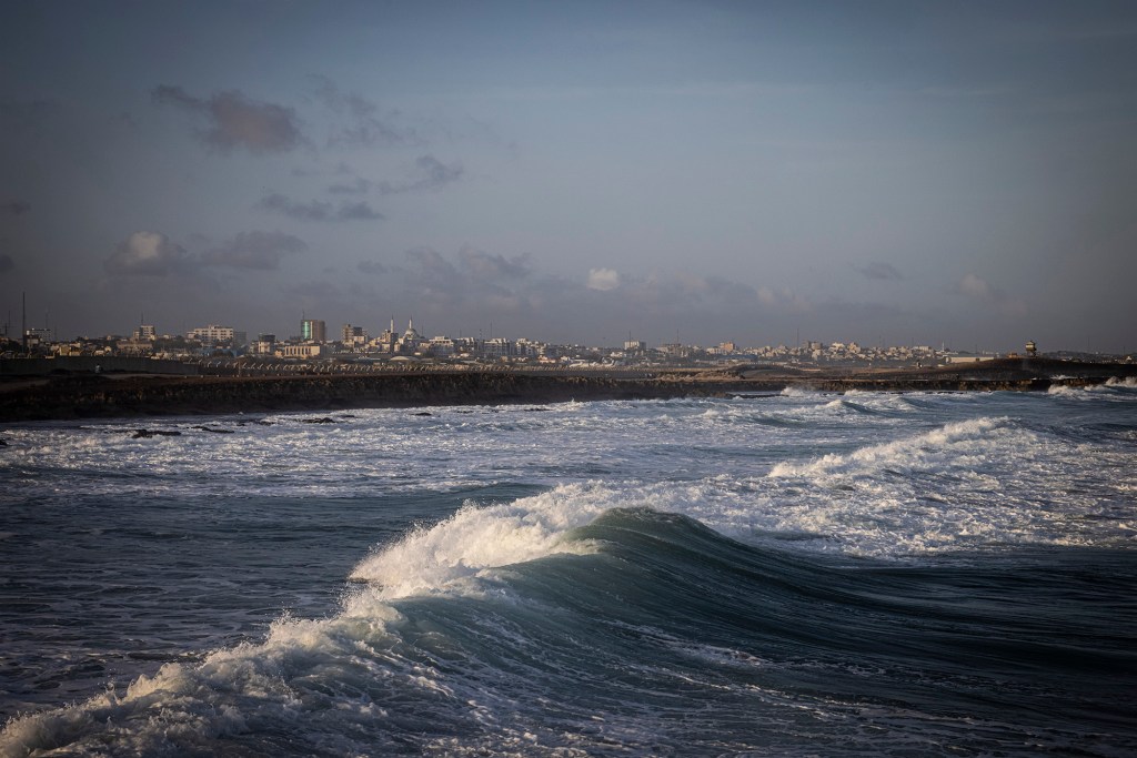 The water off the coast of Somalia. 