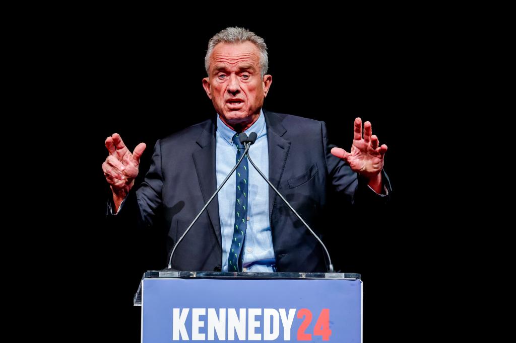 Independent US presidential candidate Robert F. Kennedy Jr participates in a campaign in downtown Atlanta, Georgia, USA, 14 January 2024.