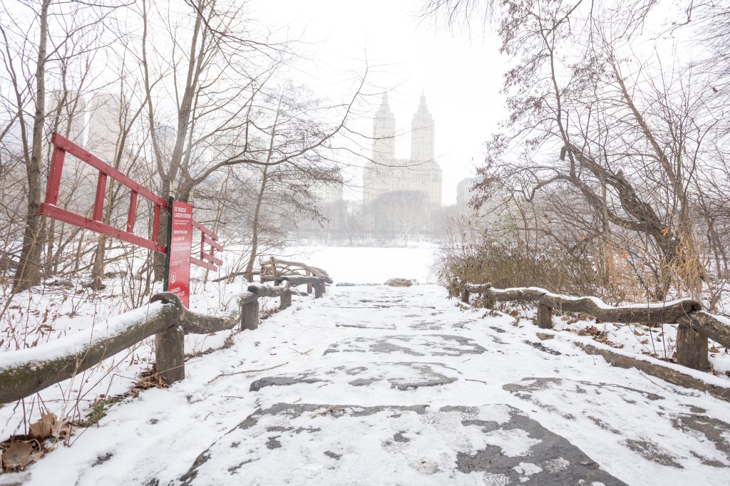 New York City, including Central Park, received Heavier-than-forecast snow on Friday.