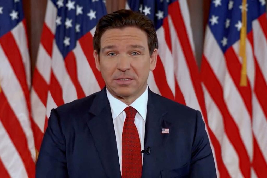 Florida Governor Ron DeSantis announces his withdrawl from the Republican presidential candidacy in a still image from video released on social media January 21, 2024. 