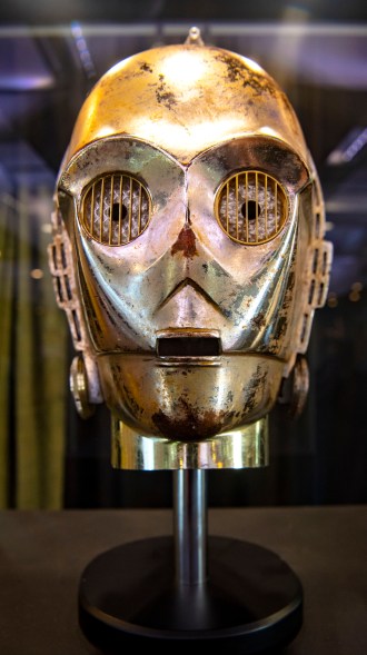 Light-up C-3PO (Anthony Daniels) head from "Star Wars: Return of the Jedi" (1983)