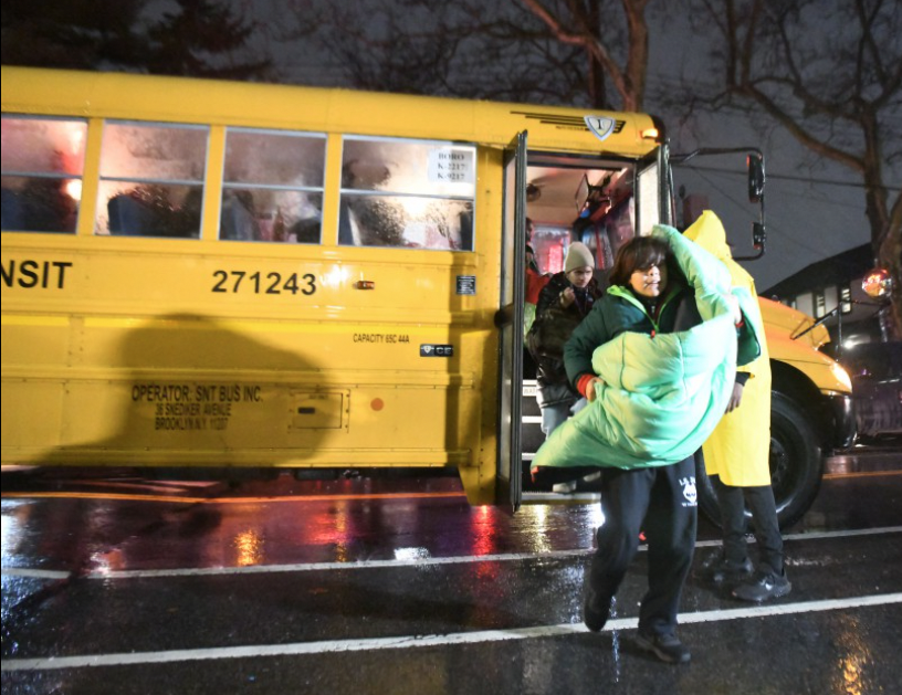 The decision to clear the migrants out of the field came as city officials feared for the safety of the tent city at the field with heavy rains and winds gusting up to 70 mph.