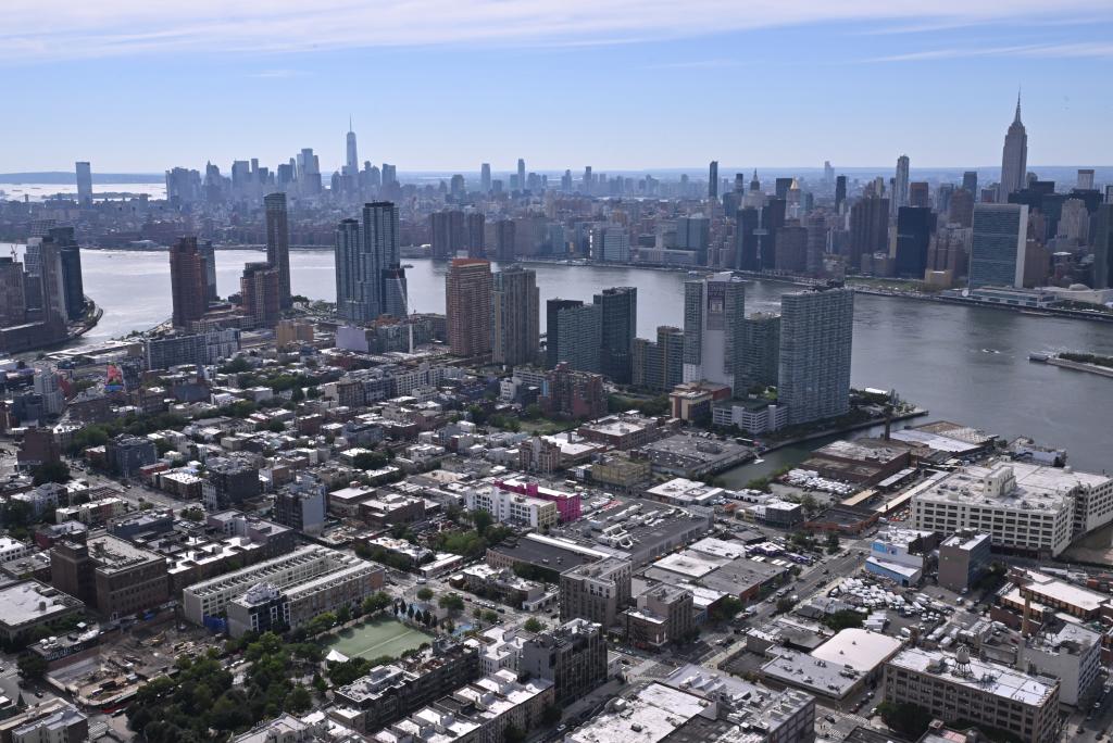 The Long Island City skyline looking out to Manhattan.