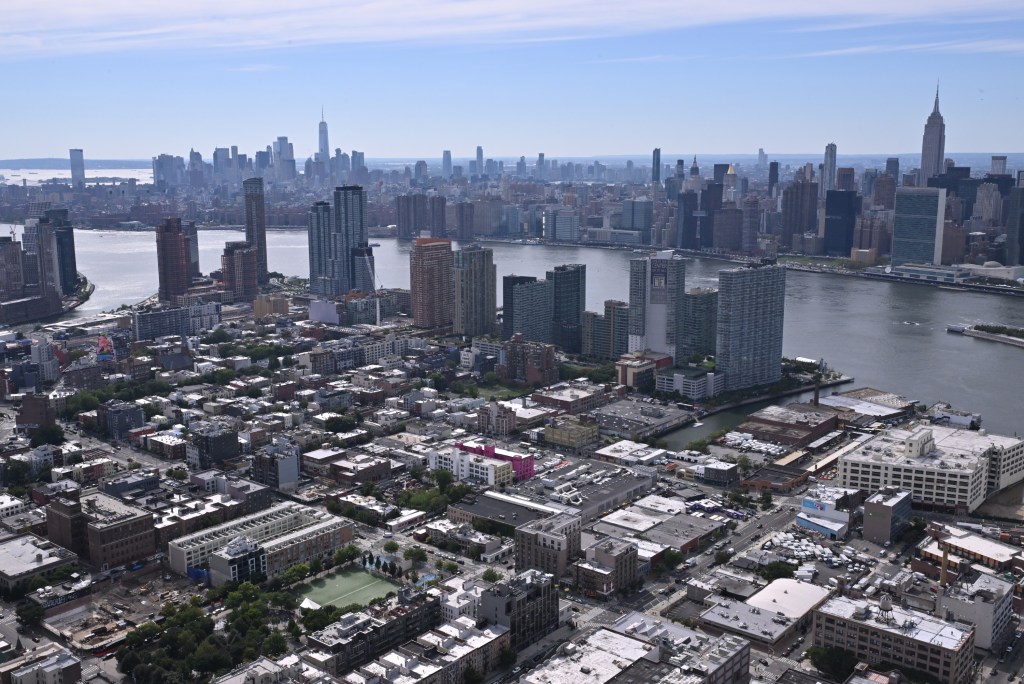 The Long Island City skyline looking out to Manhattan.